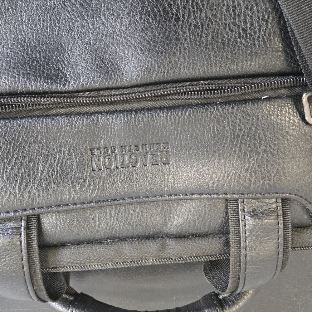 Kenneth Cole Black Leather Duffel Bag